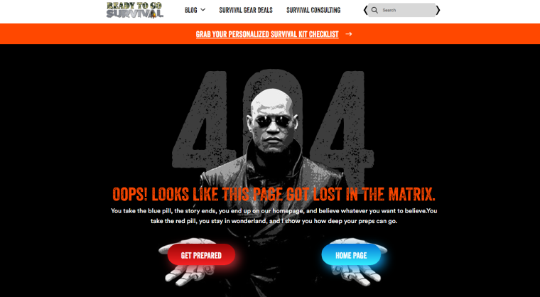 creative 404 page