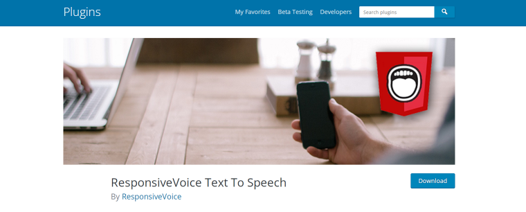 responsivevoice text plugin