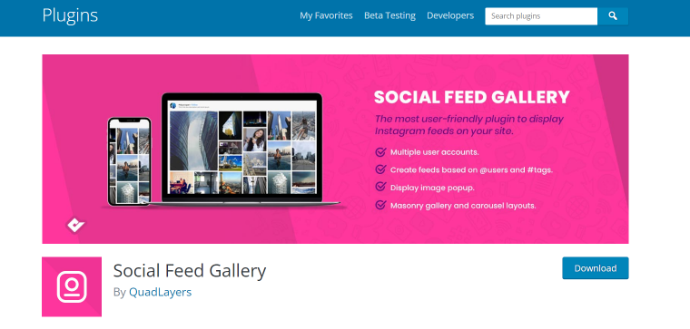 Instagram Gallery plugin homepage