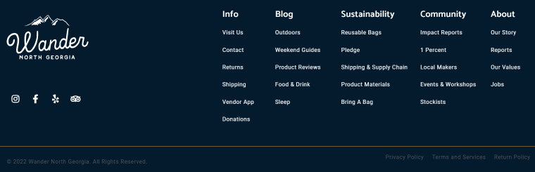 website footer example