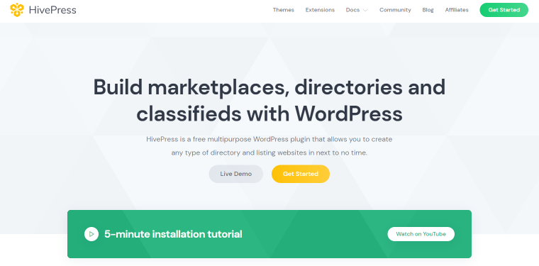 hivepress plugin homepage