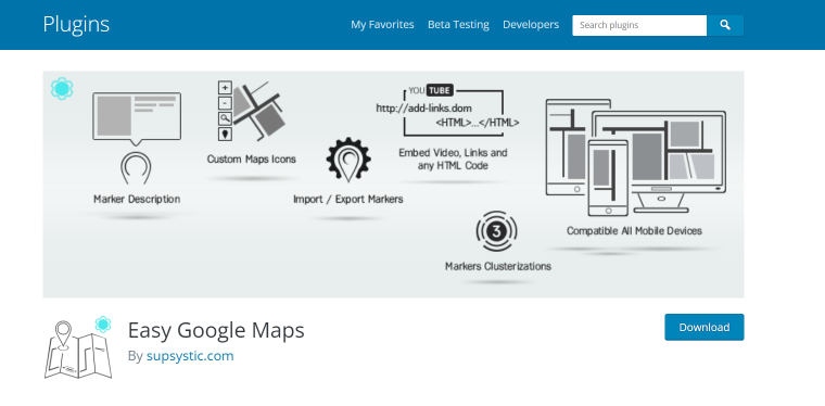Easy Google Maps plugin homepage