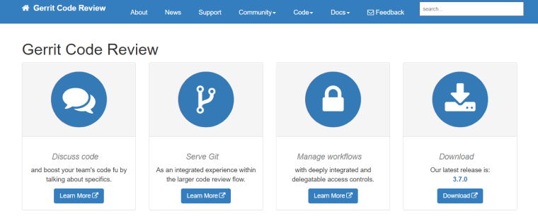 Gerrit code review homepage