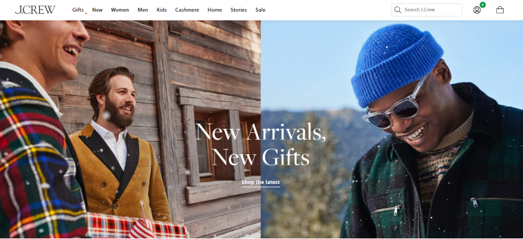 J.crew holiday homepage design