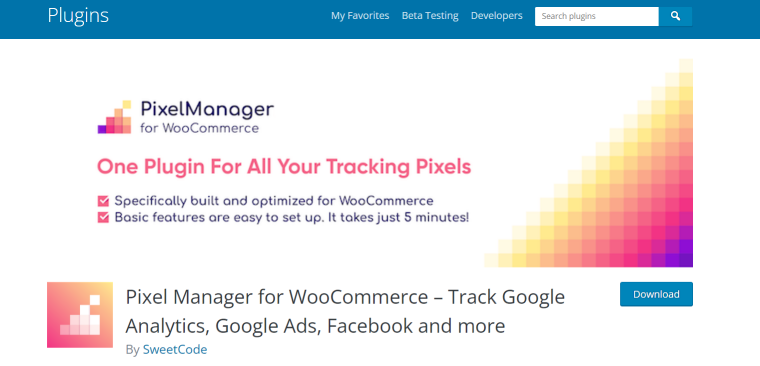 Pixelmanager for woocommerce store