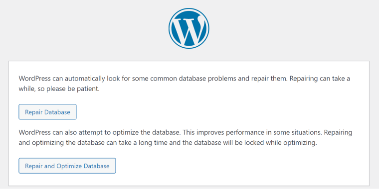 Database repair WordPress