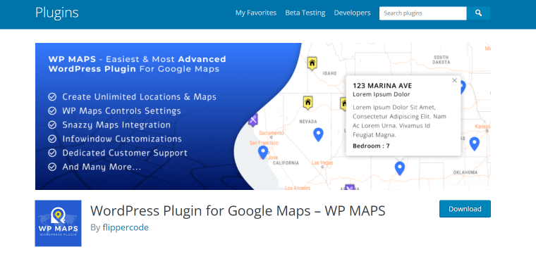 Домашняя страница плагина WP Maps