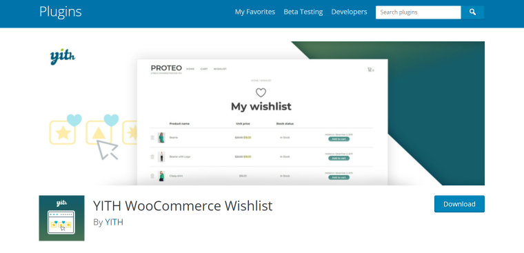 YITH WooCommerce Wishlist plugin homepage