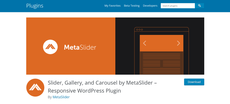 MetaSlider plugin homepage