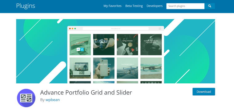 Advance Portfolio Grid and Slider plugin homepage