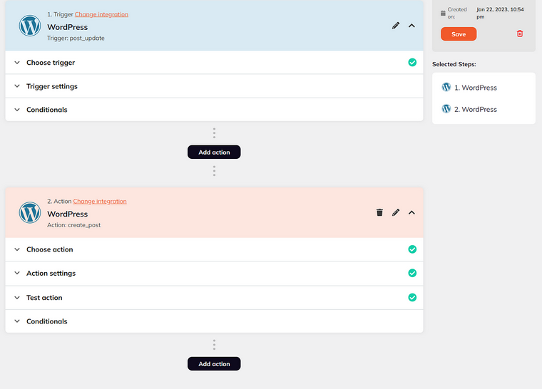 WP webhooks automation