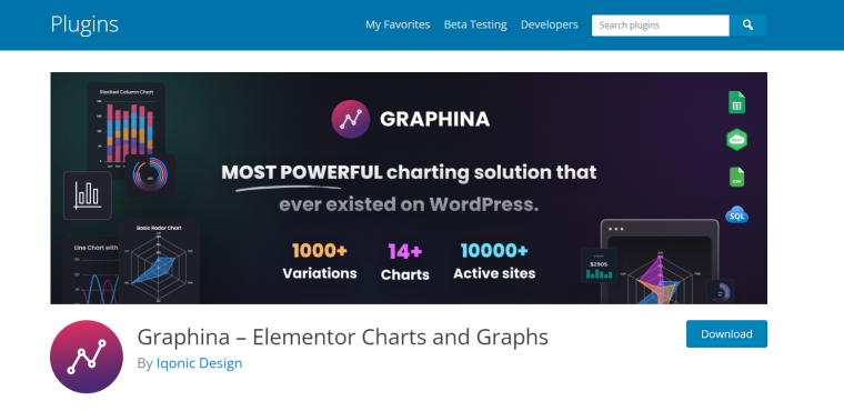 Graphina plugin homepage