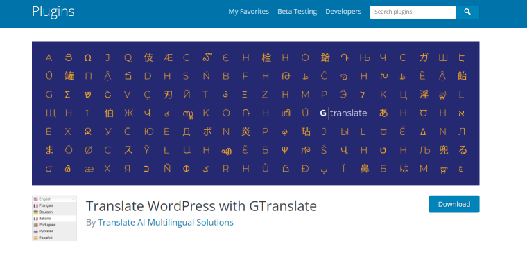 gtanslate wordpress plugin