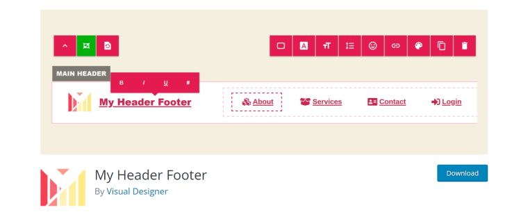 My header footer plugin