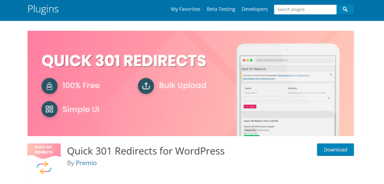 Quick 301 redirects free tool