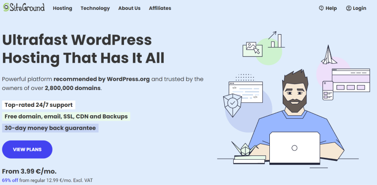 siteground wordpress hosting provider
