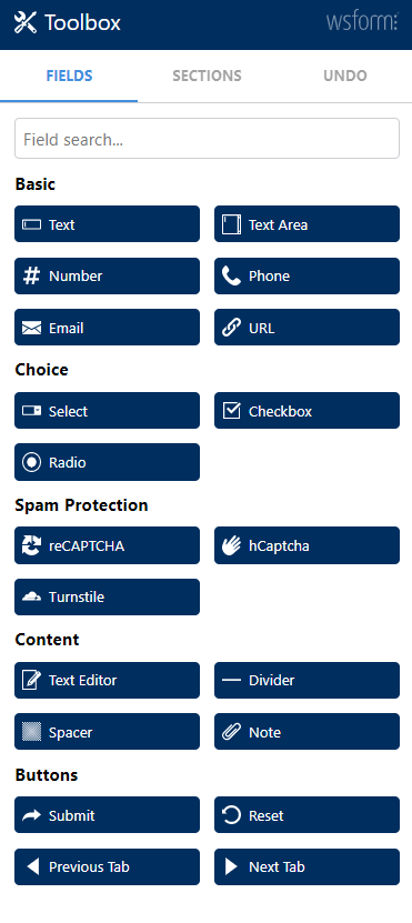 ws form plugin fields