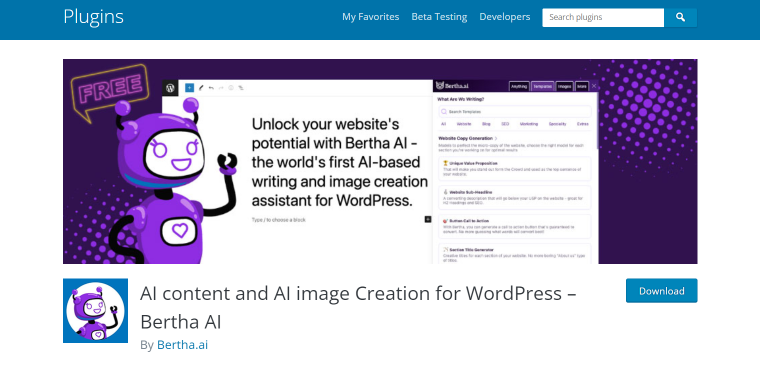 plugin wordpress bertha ai