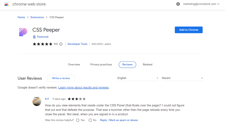 Css peeper tool