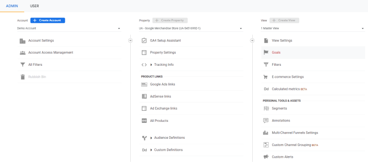 set up google analytics goals