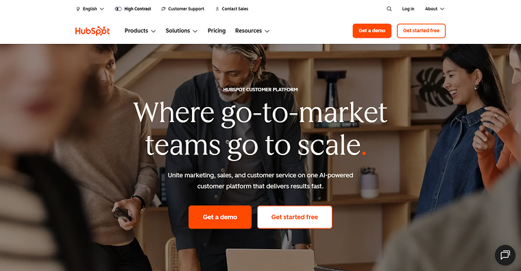 hubspot website frontpage