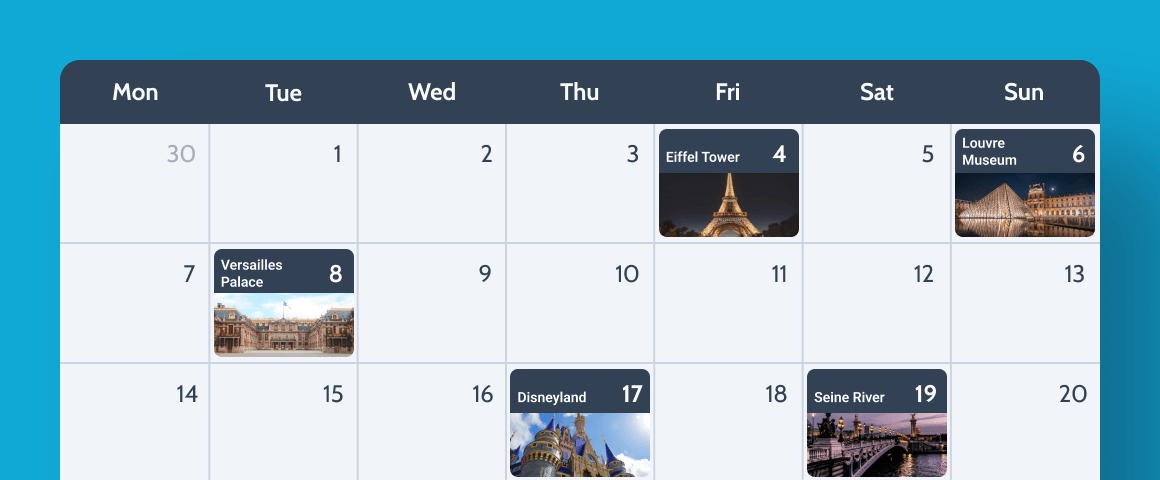 travel dynamic calendar build with jetengine wordpress plugin