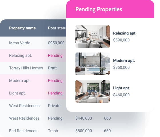 approve pending properties in wordpress