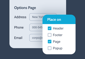 wordpress options page