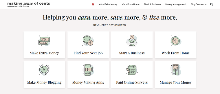 makingsenseofcents blog frontpage