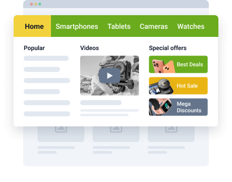 horizontal navigation menu layout