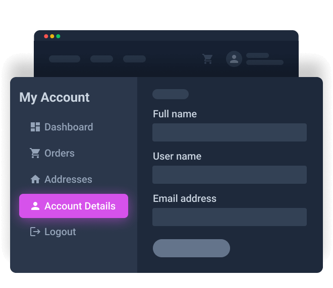 account details widget