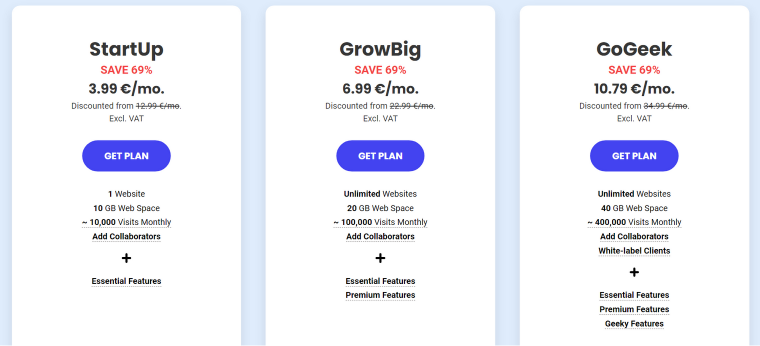 Siteground hosting plans