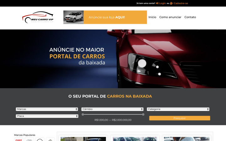 Meu Carro Vip car searching site