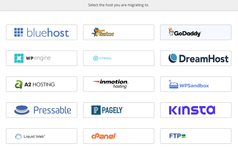 choose hosting to migrate website
