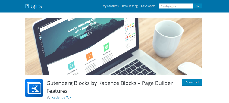 kadence blocks wordpress plugin