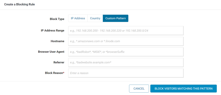 wordfence blocking options