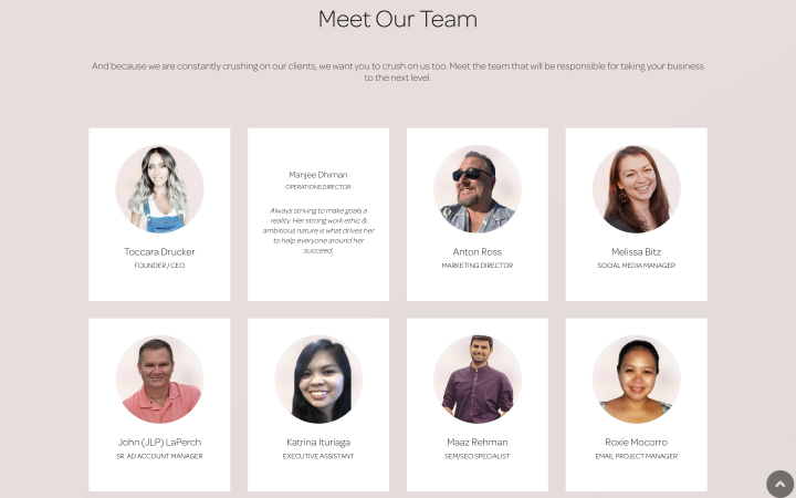 Kariz Marketing meet the team page
