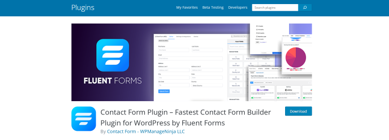 fluent forms wordpress contact form plugin