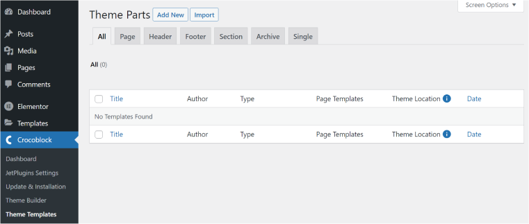 Template editor WordPress