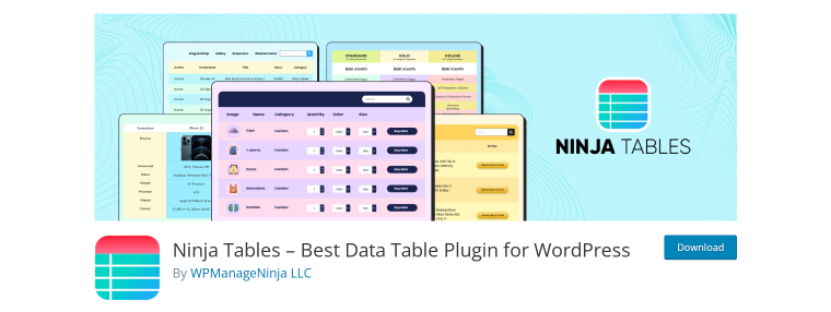 ninja tables wordpress plugin