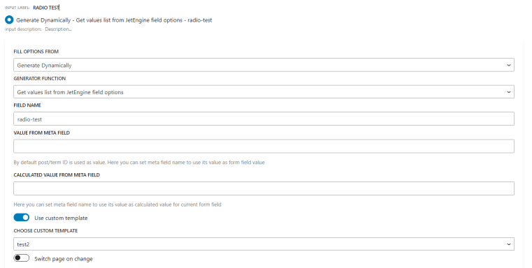 custom template for forms