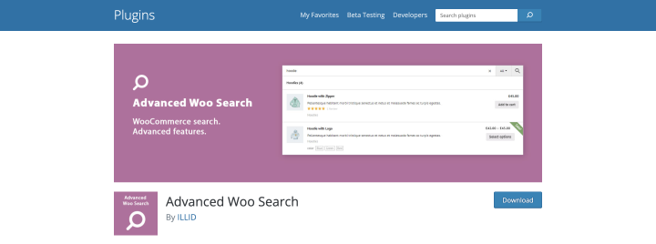 Advanced Woo Search plugin