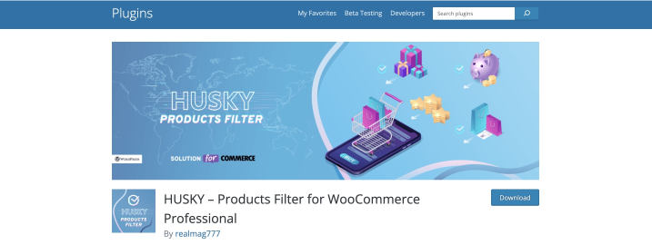 Husky products filter plugin homepage