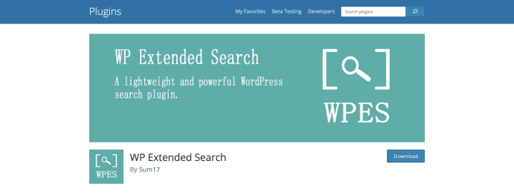 WP Extended Search plugin