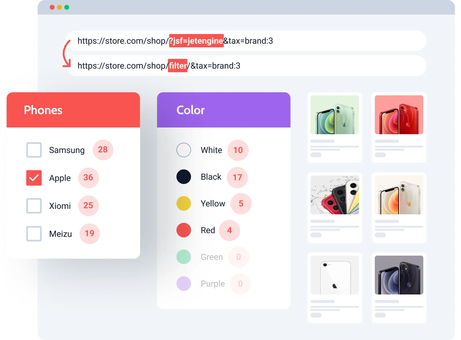 Use Indexer to display the filtered results smartly