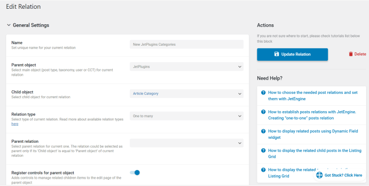 WordPress relation with JetEngine