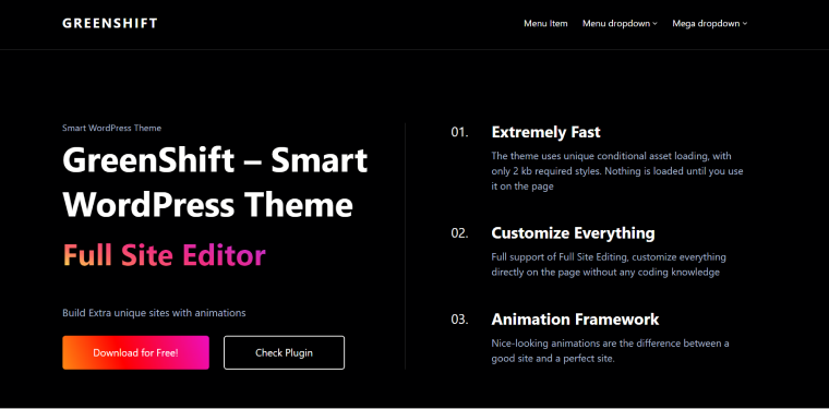 Greenshift WP block theme