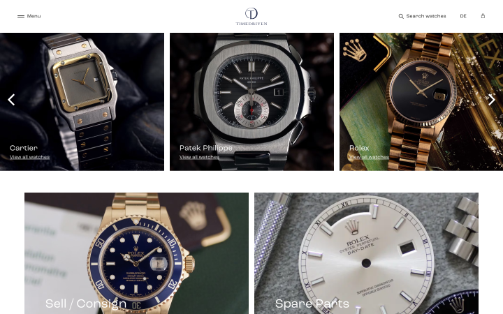 listing grid with watches