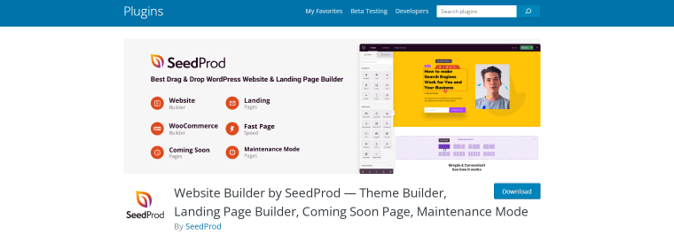 seedprod wordpress landing page plugin