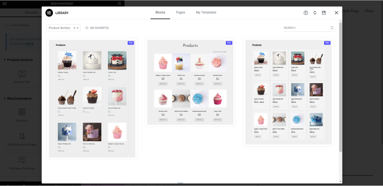 Elementor WooCommerce templates